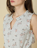 Printed Plumetti Top - Harvest Beauty