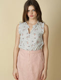 Printed Plumetti Top - Harvest Beauty