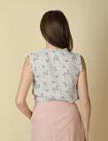 Printed Plumetti Top - Harvest Beauty