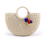 Moon Shaped Straw Bag - Harvest Beauty