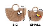 Moon Shaped Straw Bag - Harvest Beauty