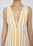 Claudia Midi Dress Azure Stripe - Harvest Beauty