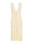 Claudia Midi Dress Azure Stripe - Harvest Beauty