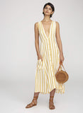 Claudia Midi Dress Azure Stripe - Harvest Beauty