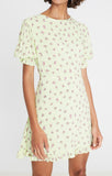Florence Mini Dress Luda Floral Print Lime - Harvest Beauty