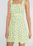 Mid Summer Mini Dress Luda Floral Print - Lemon-Harvest Beauty