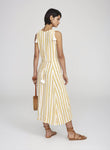 Claudia Midi Dress Azure Stripe - Harvest Beauty