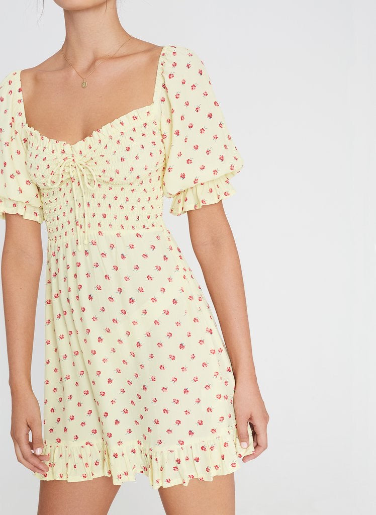 sage mini dress faithfull the brand Sage Mini Dress Santa Maria Floral Print – Harvest Beauty