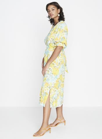 Faithfull the Brand Rafa Midi Crepe Dress Annina Floral Harvest Beauty