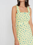 Mid Summer Mini Dress Luda Floral Print - Lemon-Harvest Beauty